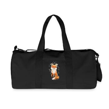 Fuchs mit Schneeflocken - Recycelte Canvas-Sporttasche von Stanley/Stella - Schwarz - Vorne