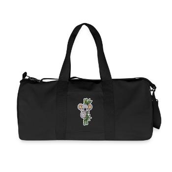 Koala Kawaii avec bambou – Motif d’autocollants mignons - Sac de sport en toile recyclée Stanley/Stella - noir - Devant