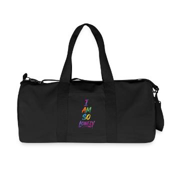 I Am So Lonely Say Colorful Text Painting Print - Recycled Canvas Sports Bag by Stanley/Stella - black - Front