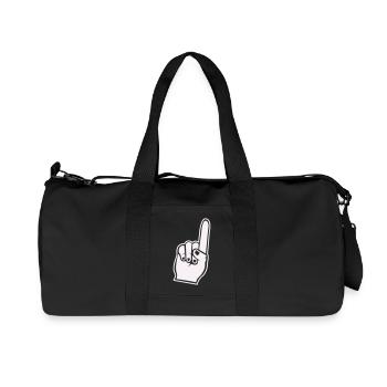 Fan Hand Index Finger Icon - Recycled Canvas Sports Bag by Stanley/Stella - black - Front