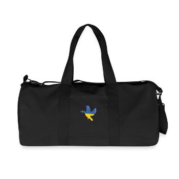 Ukraine Flagge Friedenssymbol - Flagge der Ukraine - Recycelte Canvas-Sporttasche von Stanley/Stella - Schwarz - Vorne