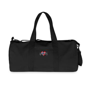 Oslo Skyline Heartbeat Norway Love I Love Oslo - Recycled Canvas Sports Bag by Stanley/Stella - black - Front
