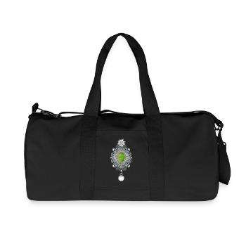 zeitlose Trachten Smaragd Brosche mit Perle - Recycelte Canvas-Sporttasche von Stanley/Stella - Schwarz - Vorne
