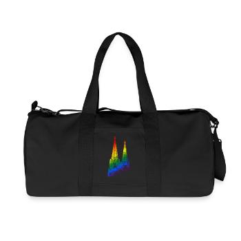 Cathédrale de Cologne LGBTQ Pride Rainbow Silhouette Cologne - Sac de sport en toile recyclée Stanley/Stella - noir - Devant