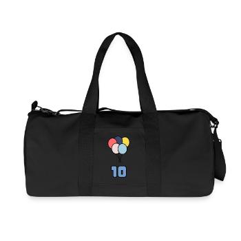 10. 10 JAHRE. 10. Jahrestag. JUBILÄUM 10 JAHRE. - Recycelte Canvas-Sporttasche von Stanley/Stella - Schwarz - Vorne
