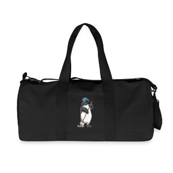 Penguin Cleaner Mop Mob - Recycled Canvas Sports Bag by Stanley/Stella - black - Front