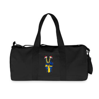Suède Drapeau Noël Symbole de la paix - Sac de sport en toile recyclée Stanley/Stella - noir - Devant