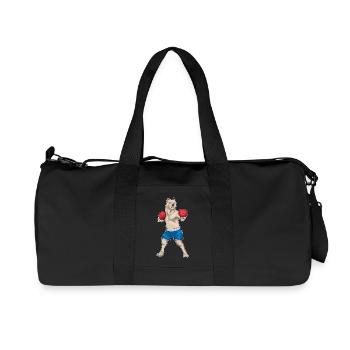 Pitbull Boxer Boxhandschuhe Boxen - Recycelte Canvas-Sporttasche von Stanley/Stella - Schwarz - Vorne