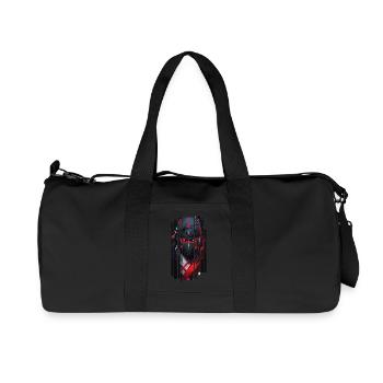 Cyborg Mann Ninja Kanji Rot - Recycelte Canvas-Sporttasche von Stanley/Stella - Schwarz - Vorne