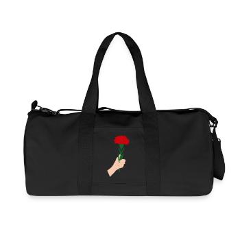 Pour vous- Fleur d’œillet rouge1 - Sac de sport en toile recyclée Stanley/Stella - noir - Devant