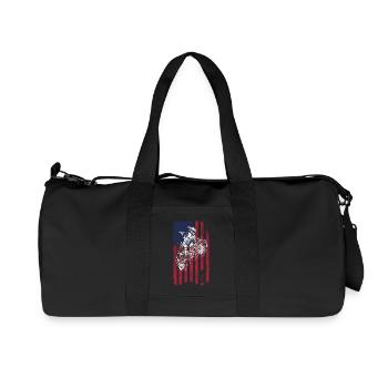 Dirt Biking USA-Flagge - Recycelte Canvas-Sporttasche von Stanley/Stella - Schwarz - Vorne