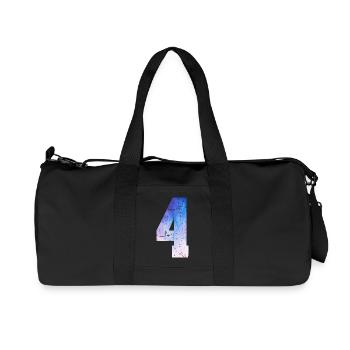 numéro 4 – Cadeau anniversaire 4 ans - Sac de sport en toile recyclée Stanley/Stella - noir - Devant