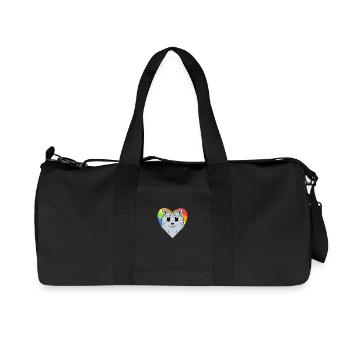LGBT Katze Sibirische Katze Regenbogen - Recycelte Canvas-Sporttasche von Stanley/Stella - Schwarz - Vorne