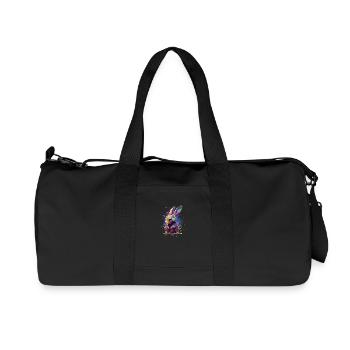 Lapin coloré avec des écouteurs - Sac de sport en toile recyclée Stanley/Stella - noir - Devant
