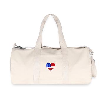 Coeur drapeau américain - Sac de sport en toile recyclée Stanley/Stella - blanc naturel - Devant