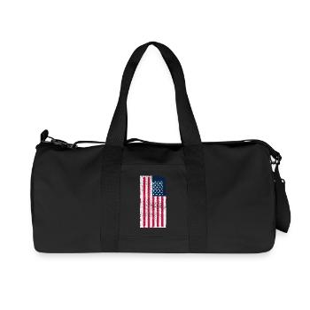 Drapeau des États-Unis - Sac de sport en toile recyclée Stanley/Stella - noir - Devant