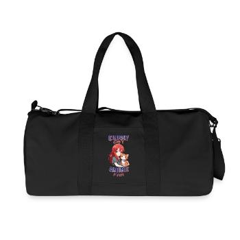 Cuddly cat Anime fan Manga Girl with cute Cat - Recycled Canvas Sports Bag by Stanley/Stella - black - Front