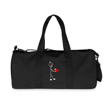 Strichmännchen mit Herz & Herzen in den Augen - Recycelte Canvas-Sporttasche von Stanley/Stella - Schwarz - Vorne