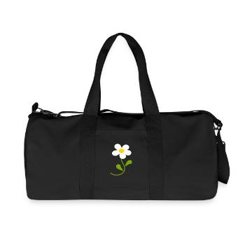 Gänseblümchen Blume weiß weiße Blume Blumen weiß - Recycelte Canvas-Sporttasche von Stanley/Stella - Schwarz - Vorne