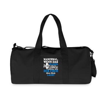 Angeln Fisch lacht - Recycelte Canvas-Sporttasche von Stanley/Stella - Schwarz - Vorne
