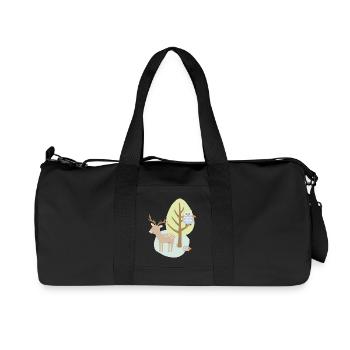 Patch_Hirsch2 - Recycelte Canvas-Sporttasche von Stanley/Stella - Schwarz - Vorne