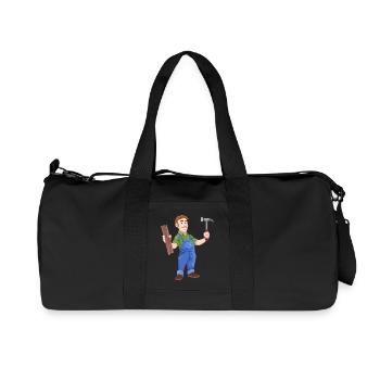 charpentier menuisier charpentier charpentier joiner8 - Sac de sport en toile recyclée Stanley/Stella - noir - Devant