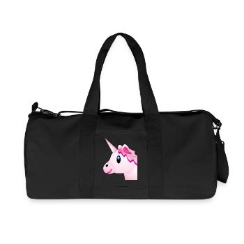 Smiley Unicorn Head - Recycled Canvas Sports Bag by Stanley/Stella - black - Front