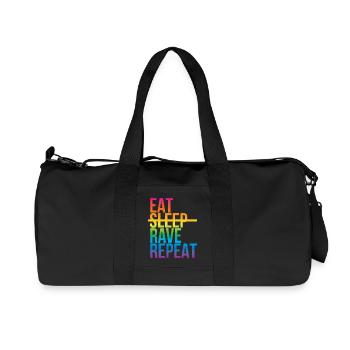 Rave - Eat sleep repeat3 - Recycelte Canvas-Sporttasche von Stanley/Stella - Schwarz - Vorne