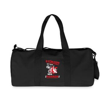 stürzen, fahrrad, Mountainbiker Sturz MTB downhill - Recycelte Canvas-Sporttasche von Stanley/Stella - Schwarz - Vorne