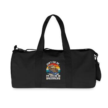 Australia Holiday Trip Sloth - Recycled Canvas Sports Bag by Stanley/Stella - black - Front