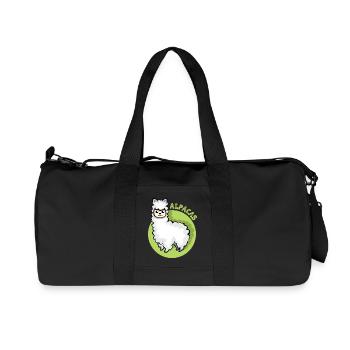 alpaca lama symbol comic cartoon süß Alpaka icon - Recycelte Canvas-Sporttasche von Stanley/Stella - Schwarz - Vorne