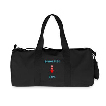 BONNE FÊTE PAPA. PAPA. FÊTE DES PÈRES. PÈRE - Sac de sport en toile recyclée Stanley/Stella - noir - Devant