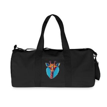 Girafe avec une vue dégagée - Sac de sport en toile recyclée Stanley/Stella - noir - Devant