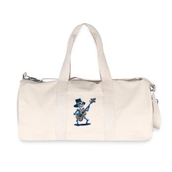Cooles Skelett mit Gitarre Lustig - Recycelte Canvas-Sporttasche von Stanley/Stella - Naturweiß - Vorne