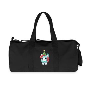 Christmas unicorn with fir tree and - Recycled Canvas Sports Bag by Stanley/Stella - black - Front