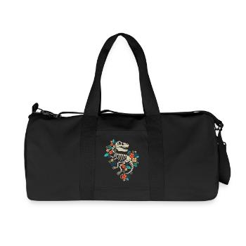 Blumen-Dinosaurier-Fossil - Recycelte Canvas-Sporttasche von Stanley/Stella - Schwarz - Vorne