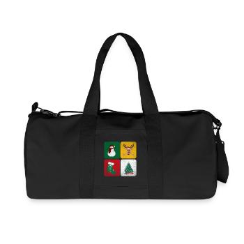 Snowman Reindeer Fir Sock - Recycled Canvas Sports Bag by Stanley/Stella - black - Front
