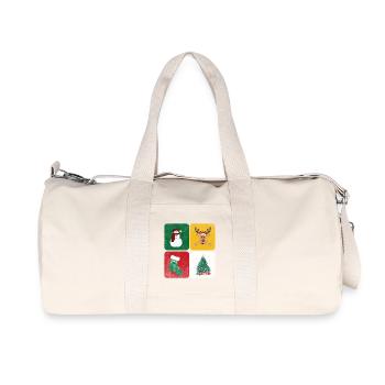 Schneemann Rentier Tanne Socke - Recycelte Canvas-Sporttasche von Stanley/Stella - Naturweiß - Vorne