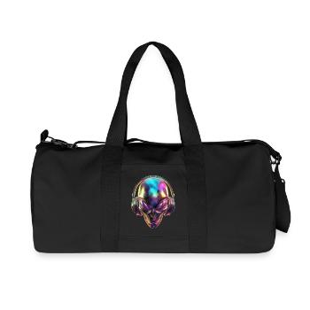 Chromatic Alien Head with Headphones - Recycled Canvas Sports Bag by Stanley/Stella - black - Front