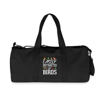 Leicht von Vögeln abgelenkt - Recycelte Canvas-Sporttasche von Stanley/Stella - Schwarz - Vorne