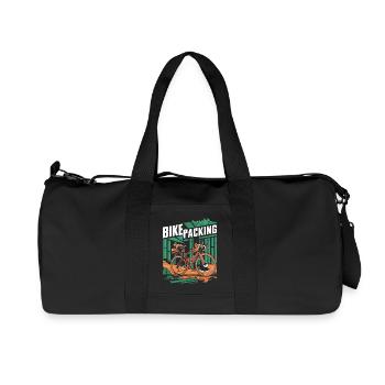 Scène d’aventure de bikepacking - Sac de sport en toile recyclée Stanley/Stella - noir - Devant