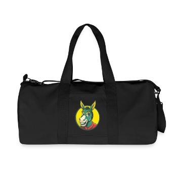 Âne Mignon Kawaii Dessin animé Clipart Animal de compagnie - Sac de sport en toile recyclée Stanley/Stella - noir - Devant