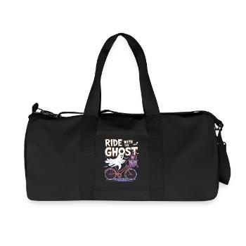Ghostly Bicycle Ride Halloween Design - Recycled Canvas Sports Bag by Stanley/Stella - black - Front