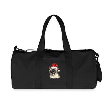 Siamese christmas cat - Recycled Canvas Sports Bag by Stanley/Stella - black - Front