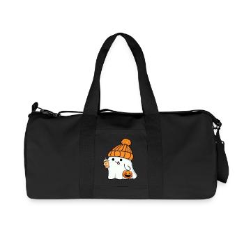 Geist Ghost Halloween Mütze süß Tee Bubble Kürbis - Recycelte Canvas-Sporttasche von Stanley/Stella - Schwarz - Vorne