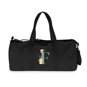 Letter f green jungle animals - Recycled Canvas Sports Bag by Stanley/Stella - black - Front