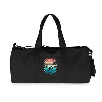 Retro Sunset Style Evacuation od Work to Paradise - Recycled Canvas Sports Bag by Stanley/Stella - black - Front
