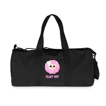 Mouton rose avec dicton drôle - Peluche - Sac de sport en toile recyclée Stanley/Stella - noir - Devant