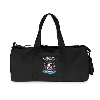 Cavalier de vague licorne rose - Sac de sport en toile recyclée Stanley/Stella - noir - Devant