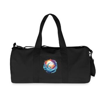 Dynamic wave and moon circle - Recycled Canvas Sports Bag by Stanley/Stella - black - Front